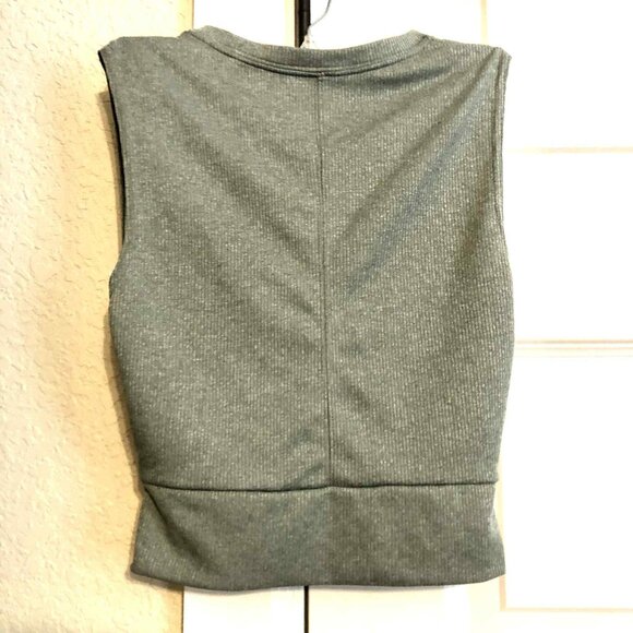 New NIKE Dri-Fit Twist Crop Training Tank Smoke Grey S - Picture 4 of 6